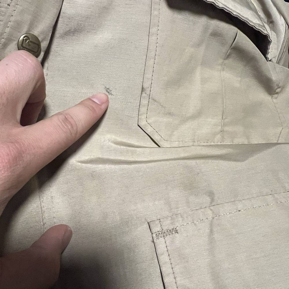 Vintage Woolrich Tan Lined Chore Jacket Hooded Size Large Made In USA - Picture 12 of 13